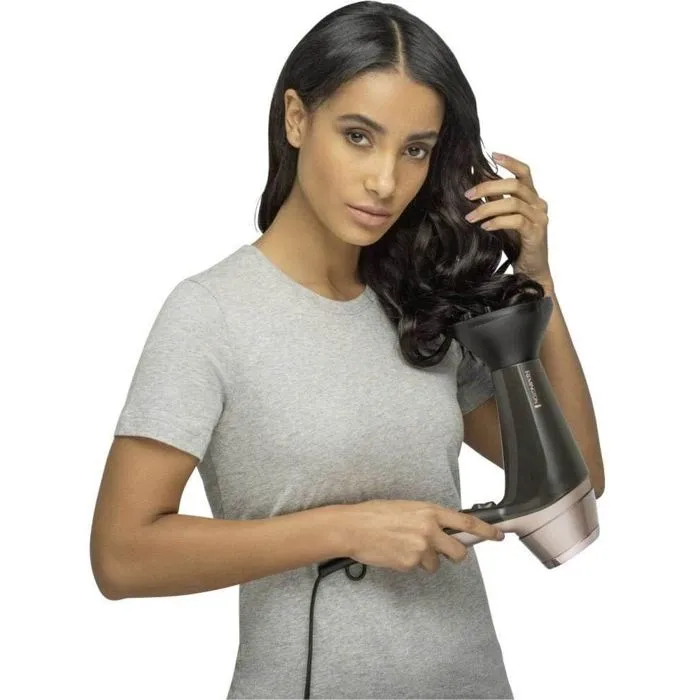Remington D5706 - Coffret Coiffure Sèche-Cheveux Ionique Curl Confidence 2200W avec Grille Céramique, Concentrateurs, Diffuseur et Brosse 45mm - Léger et Silencieux