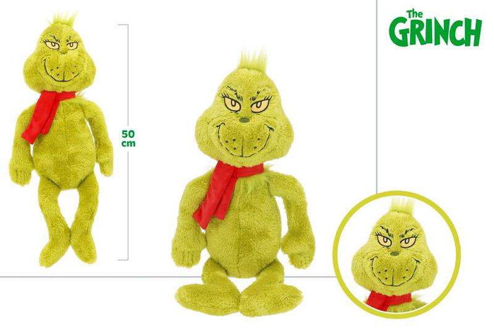 Color Baby Peluche Le Grinch avec une écharpe de Noël, Figurine douce et câline, 50 cm, Peluche décorative pour enfant à partir de 3 ans Color Baby Peluche Le Grinch avec une écharpe de Noël, Figurine douce et câline, 50 cm, Peluche décorative pour enfant à partir de 3 ans