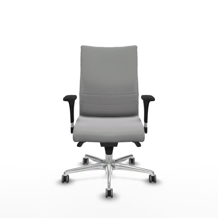 Piqueras Y Crespo Chaise de bureau Albacete confidente, Gris clair, mécanisme Synchro, Base aluminium