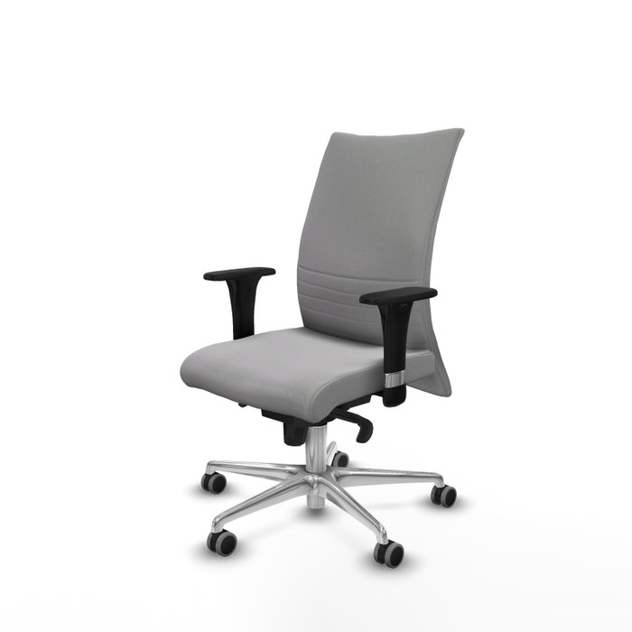 Piqueras Y Crespo Chaise de bureau Albacete confidente, Gris clair, mécanisme Synchro, Base aluminium