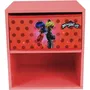 Fun House Chevet Miraculous Ladybug avec Tiroir - Table de Chevet Décorative pour Enfant - 36 x 33 x 30 cm