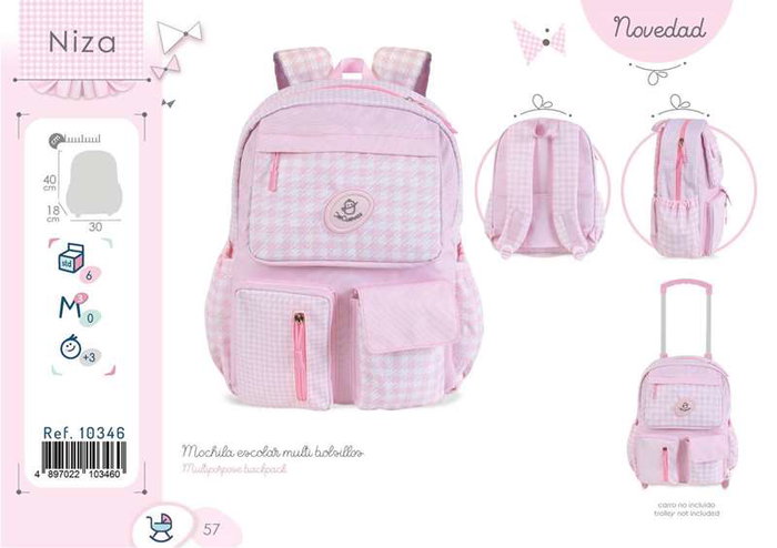 Decuevas - Sac à dos scolaire avec multiples poches, en polyester, pour enfants à partir de 3 ans