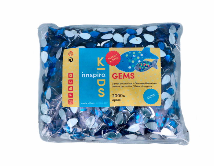Innspiro Gemmes décoratives acryliques goutte bleu 8x13mm 2000u. Approx.