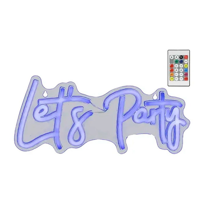 Lumineo Lumière LED néon Let's Party 40 x 18 x 1,5 cm couleur changeante avec télécommande USB-C