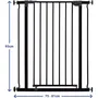 Dreambaby Barrière de Sécurité Extra Haute Liberty - Installation par Pression - 93 cm Hauteur - S'adapte de 75 à 81 cm de Largeur - Noire - Pour Bébés et Animaux