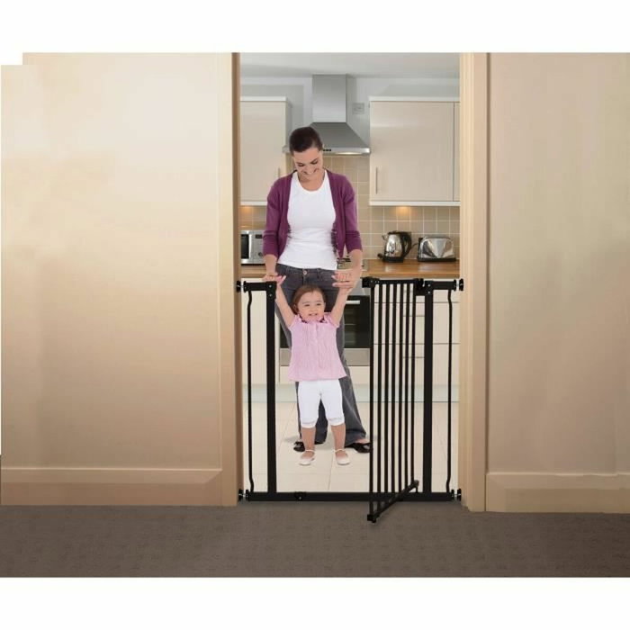Dreambaby Barrière de sécurité Extra Haute Liberty, Noire, 75/81 x 93 cm