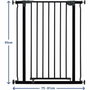 Dreambaby Barrière de sécurité Extra Haute Liberty, Noire, 75/81 x 93 cm