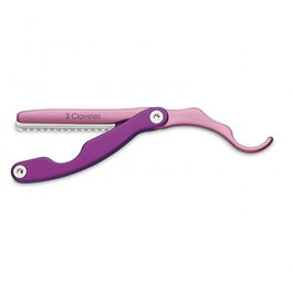 Tres Claveles Navaja pour coiffeur rose avec lame interchangeable