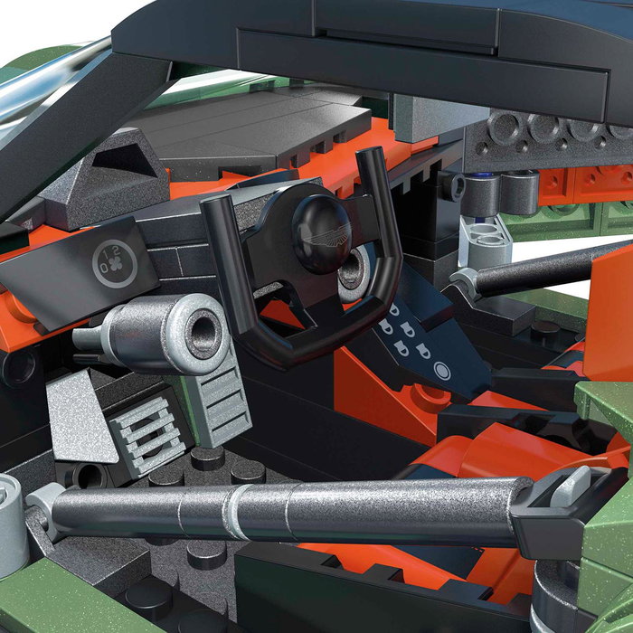 Mega Bloks Hot Wheels Aston Martin Vulcan - Coffret de Construction à Grande Échelle 1:18 avec 986 Pièces - Voiture avec Portes et Capot Ouvrants et Races Wheel