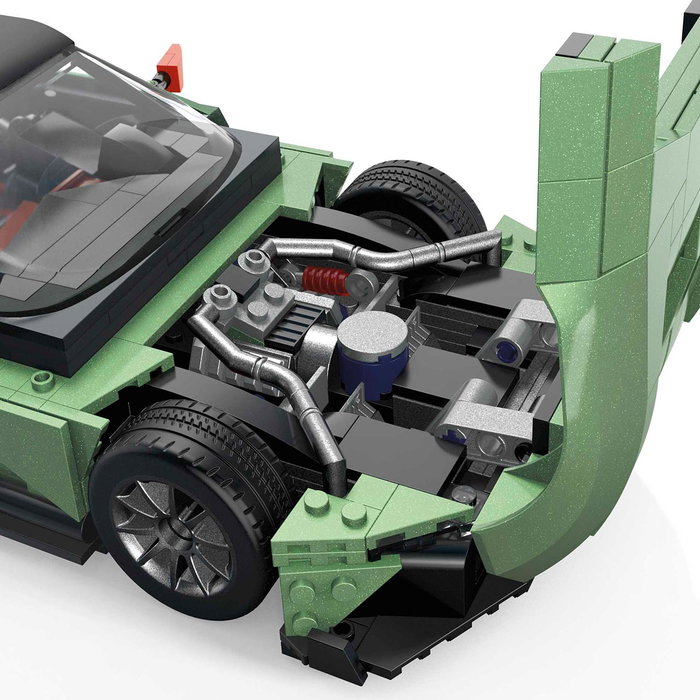 Mega Bloks Hot Wheels Aston Martin Vulcan - Coffret de Construction à Grande Échelle 1:18 avec 986 Pièces - Voiture avec Portes et Capot Ouvrants et Races Wheel
