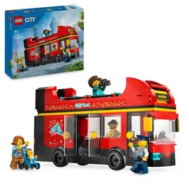 Lego City 60407 - Bus Rouge a Deux Etages, Jouet de Construction 384 Pieces avec 5 Minifigurines, Jeu Educatif Enfant 7 Ans et Plus