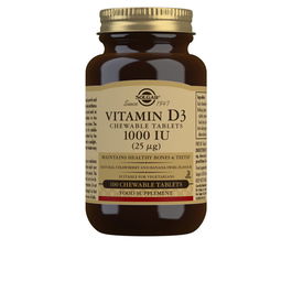 Solgar Vitamine D3 1000 UI 25 µg Comprimés à Croquer Fraise Banane 100 unités