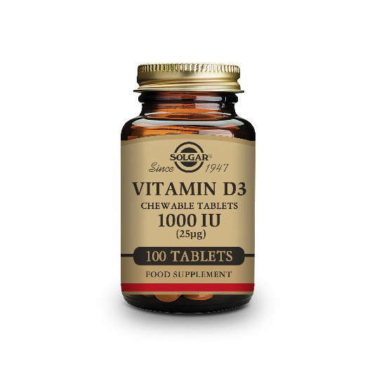 Solgar Vitamine D3 1000 UI 25 µg Comprimés à croquer