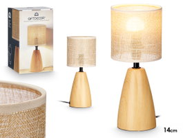 GIFTDECOR Lampe de table effet bois ovale haute, Marron