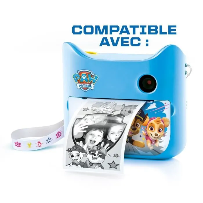 Canal Toys Recharge pour Appareil Photo Instantané Pat'Patrouille - 8 rouleaux papier, autocollants, cadres - Compatible avec appareils instantanés Canal Toys