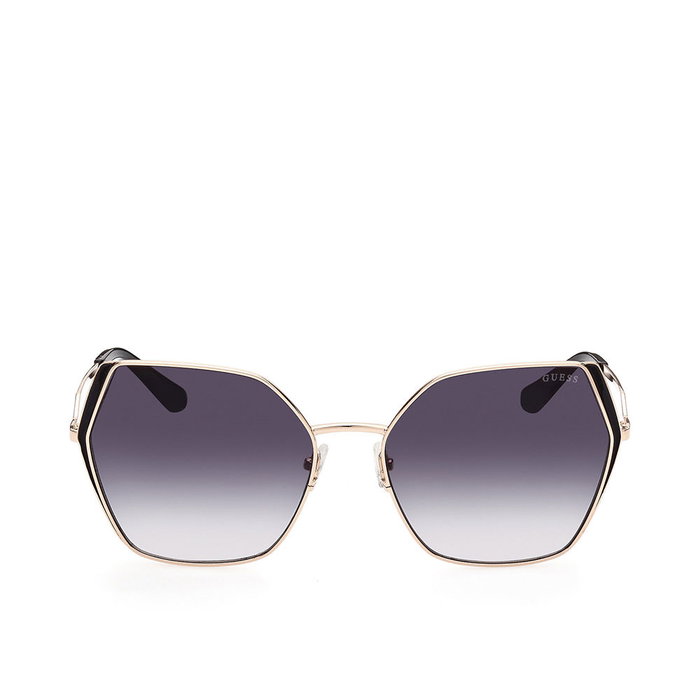 Guess Lunettes de Soleil Femme GU7843 28B Carrées Métal Pont 18mm Verres 61mm Branches 135mm