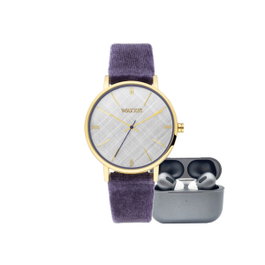 Watxandco RELOJ10_38 Montre Analogique Femme Doré et Gris