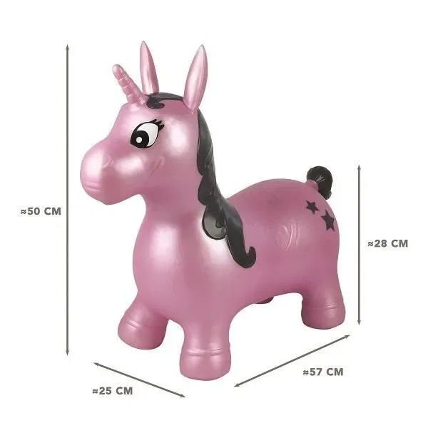 Lexibook - Licorne Sauteuse Gonflable Rose pour Enfant, Jouet de Saut 3 ans et Plus, 50 cm Longueur