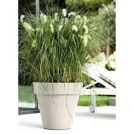 ELHO Pot de fleurs Pure Rond 60 blanc, 100% recyclé - Ø 59 x H 54 cm, résistant UV et -40°C pour intérieur/extérieur