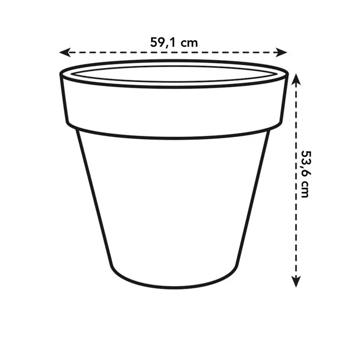 ELHO Pot de fleurs Pure Rond 60 blanc, 100% recyclé - Ø 59 x H 54 cm, résistant UV et -40°C pour intérieur/extérieur ELHO Pot de fleurs Pure Rond 60 blanc, 100% recyclé - Ø 59 x H 54 cm, résistant UV et -40°C pour intérieur/extérieur