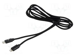 GEMBIRD Câble USB 2.0 vers USB-C et Lightning, 1,8m, noir