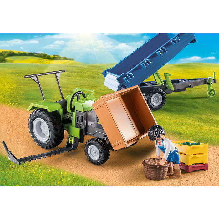 PLAYMOBIL Tractor avec Remorque Country 71249 - Jouet de ferme avec fonctions réalistes, 42 pièces, +4 ans, Multilingue PLAYMOBIL Tractor avec Remorque Country 71249 - Jouet de ferme avec fonctions réalistes, 42 pièces, +4 ans, Multilingue