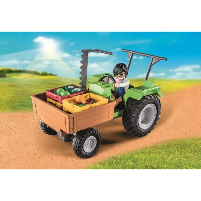 Playmobil 71249 Pays, la granja - Tracteur avec remorque