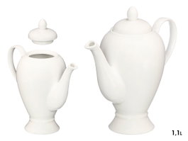 Vessia Théière Porcelaine Ovale Blanche 1100 ml 23.5x22x10.5 cm (Set de 12)