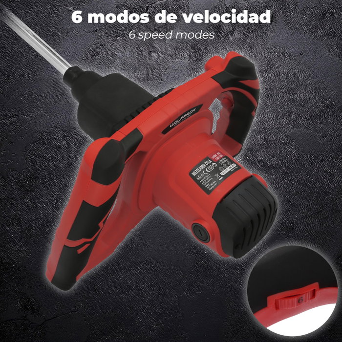 WOLFPACK LINEA PROFESIONAL Mélangeur Électrique 1400 Watt 2 Vitesses