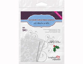 Scrapbook Adhesives by 3L Adhésif mousse 3D formes de Noël blanc 54u.
