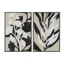 Toile Home ESPRIT Blanc Noir Beige Feuille d'une plante Urbaine 63 x 4,3 x 93 cm (2 Unités)