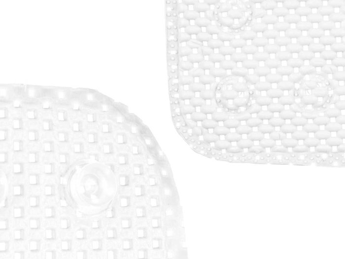 Berilo Tapis de Bain Antidérapant en Caoutchouc Blanc 53x52.5x1 cm (Set de 6)