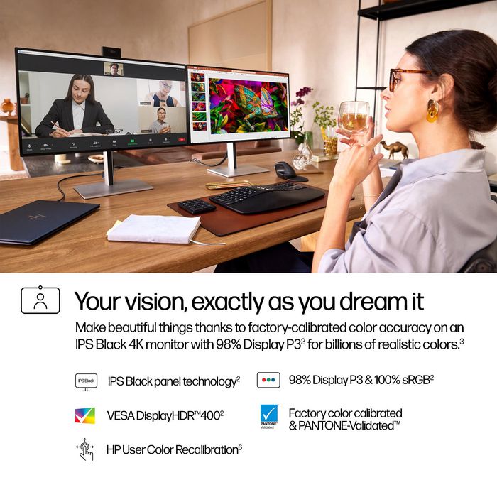 HP Série 7 Pro 27 pouces - Écran de conférence 4K avec IA, Thunderbolt 4, webcam Poly Studio intégrée et calibrage des couleurs d'usine HP Série 7 Pro 27 pouces - Écran de conférence 4K avec IA, Thunderbolt 4, webcam Poly Studio intégrée et calibrage des couleurs d'usine
