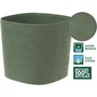 Garden Id Respect - Pot de plante avec réserve d'eau en matériaux recyclés 30 x 30 cm - Surface structurée vert de gris - Usage intérieur et extérieur