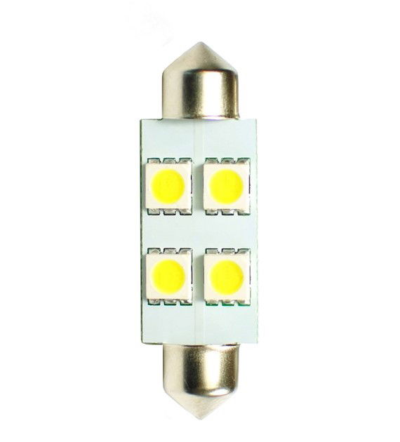 M-Tech Blister 2X Led L072W C5W 36 mm 4XSmd5050 Blanc 12V 1,36W