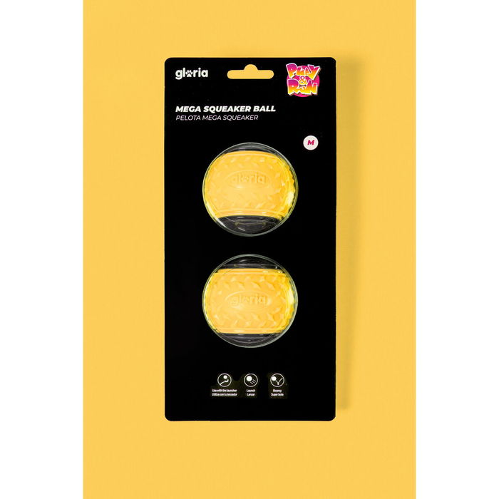 Boule pour animaux de compagnie Gloria PLAY AND RUN Jaune TPR M 6,35 cm 2 Unités Boule pour animaux de compagnie Gloria PLAY AND RUN Jaune TPR M 6,35 cm 2 Unités