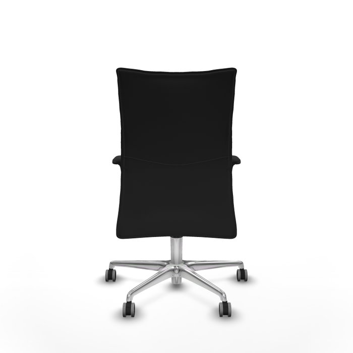 Piqueras Y Crespo Silla Albacete confidente, Similpiel Noir, Base Aluminium, Brazos 1D, Ruedas 65 mm