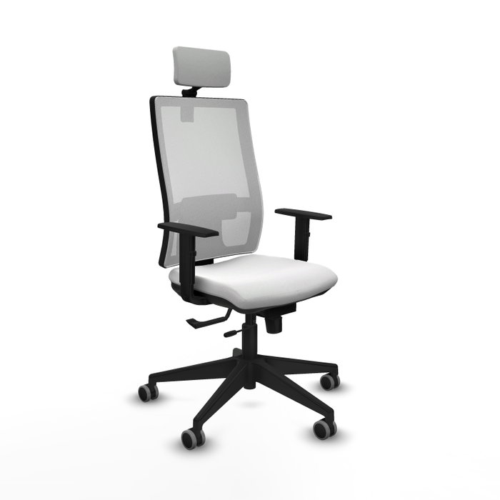 Piqueras y Crespo Chaise de Bureau Horna Traslack Blanche avec Appui-tête Piqueras y Crespo Chaise de Bureau Horna Traslack Blanche avec Appui-tête