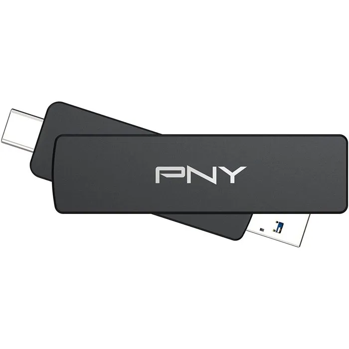 PNY Clé USB 3.2 DUO LINK V3 Type-C / Type-A - 2 To - Jusqu'à 1000 Mo/s - Stockage Portable
