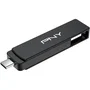 PNY Clé USB 3.2 DUO LINK V3 Type-C / Type-A - 2 To - Jusqu'à 1000 Mo/s - Stockage Portable