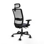 Piqueras Y Crespo Chaise de bureau Haches, Gris foncé/Blanc, mécanisme Sincro/Traslack, 2D/1D/2D