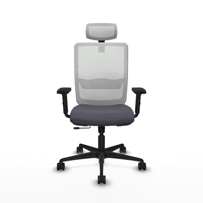 Piqueras Y Crespo Chaise de bureau Haches, Gris foncé/Blanc, mécanisme Sincro/Traslack, 2D/1D/2D