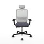 Piqueras Y Crespo Chaise de bureau Haches, Gris foncé/Blanc, mécanisme Sincro/Traslack, 2D/1D/2D