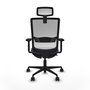 Piqueras Y Crespo Chaise de bureau Haches, Gris foncé/Blanc, mécanisme Sincro/Traslack, 2D/1D/2D
