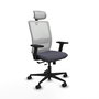 Piqueras Y Crespo Chaise de bureau Haches, Gris foncé/Blanc, mécanisme Sincro/Traslack, 2D/1D/2D
