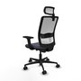 Piqueras Y Crespo Chaise de bureau Haches, Gris foncé/Blanc, mécanisme Sincro/Traslack, 2D/1D/2D