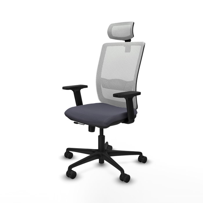 Piqueras Y Crespo Chaise de bureau Haches, Gris foncé/Blanc, mécanisme Sincro/Traslack, 2D/1D/2D