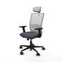 Piqueras Y Crespo Chaise de bureau Haches, Gris foncé/Blanc, mécanisme Sincro/Traslack, 2D/1D/2D
