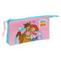 SAFTA Sac Portatodo Triple Jessie Toy Story Disney Pixar - 3 Compartiments avec Fermeture Éclair, Poche Intérieure