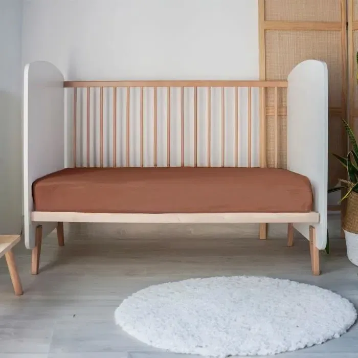 P'Tit Dodo Drap housse - 60 x 120 cm - Jersey de coton extensible - Coloris Tomette - Oeko-Tex Standard 100